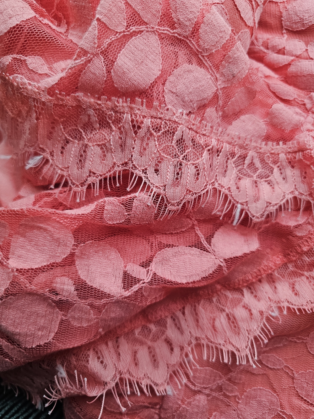 Free People Pink On Pink Mini Floral Mesh Lace Dress 3/4 Sleeve Size 2 Fairycore - Picture 5 of 12